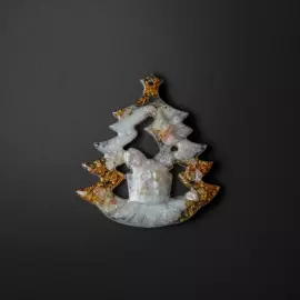 Set of Christmas tree toys with rose quartz "New Year's" collection "Stories" 6 pcs